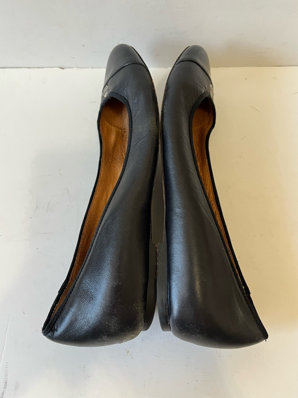 Coach Black Leather Ballet Flats Size 10 - Picture 5 of 10